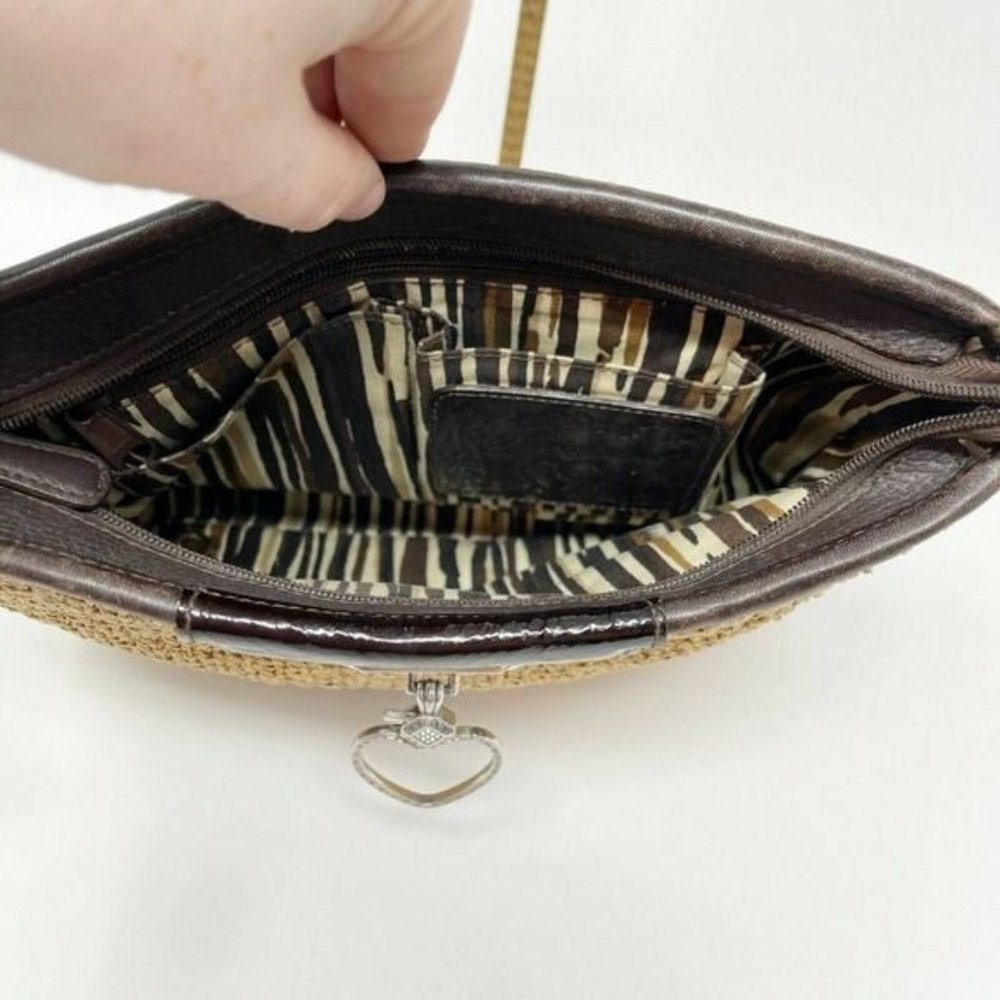 SOLD BRIGHTON Wheat Brown Straw Leather  Bag - Picture 6 of 16